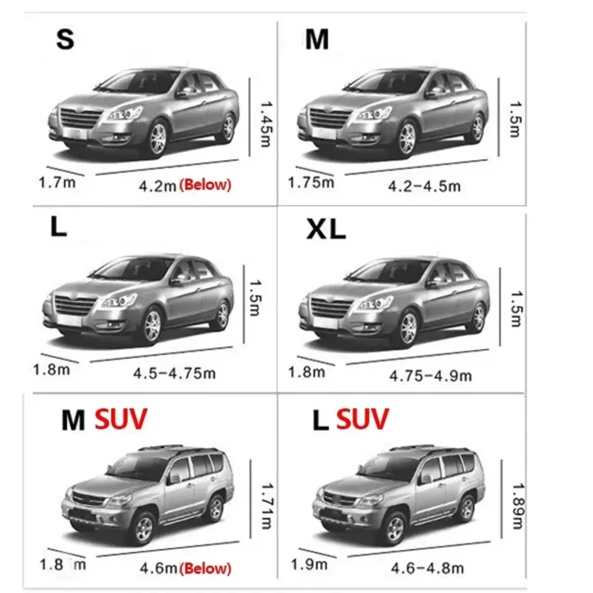 The Four Seasons Fit Full Car Cover Waterproof Dustproof PE Film Coat Aluminum Protective Sunshade UV Ray Reflectioncar Cover 6