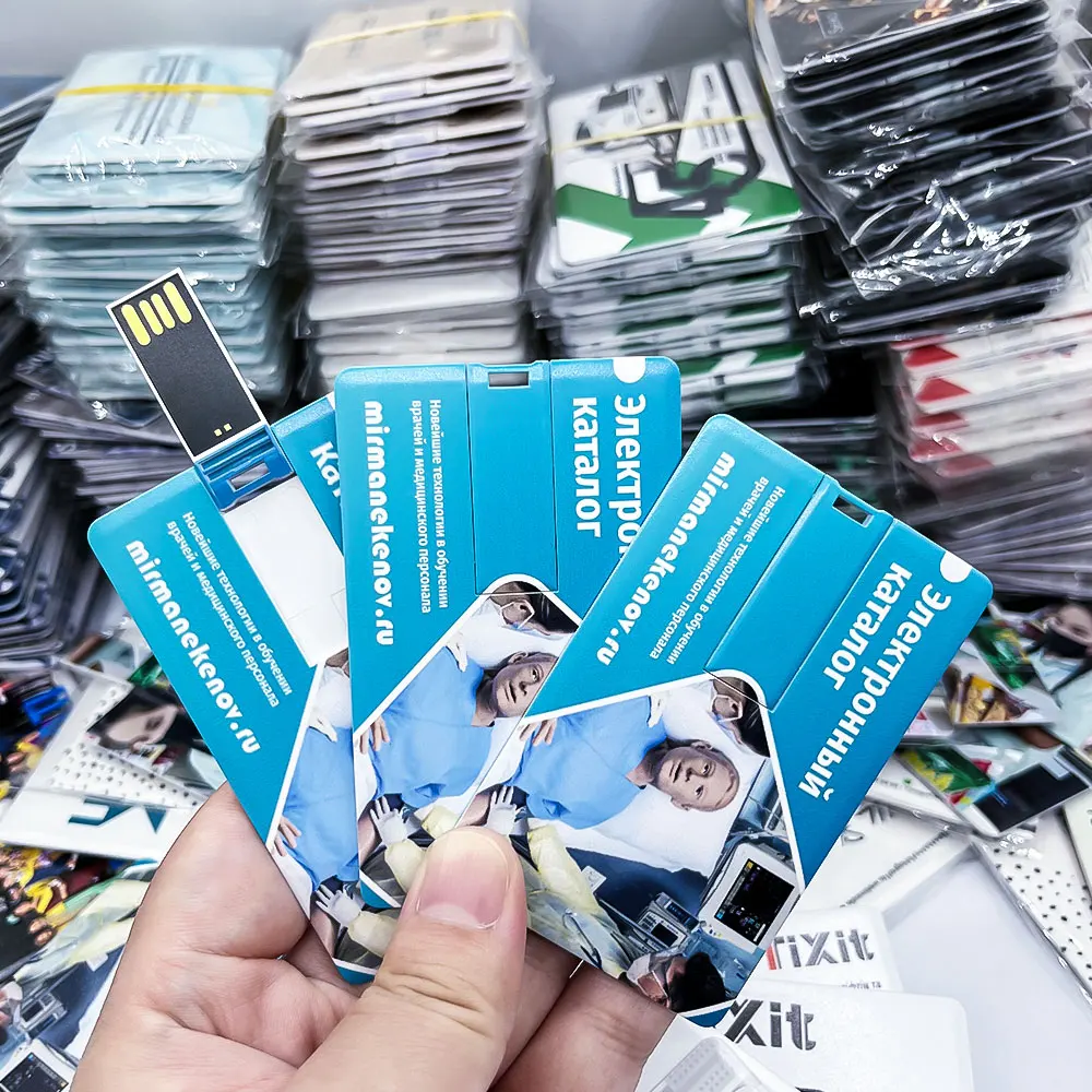 10 개/몫 무료 로고 100% 용량 4GB 8GB 16GB 32Gb 신용 카드 USB 플래시 드라이브 맞춤형 로고 최고 품질 Creative Pendrive