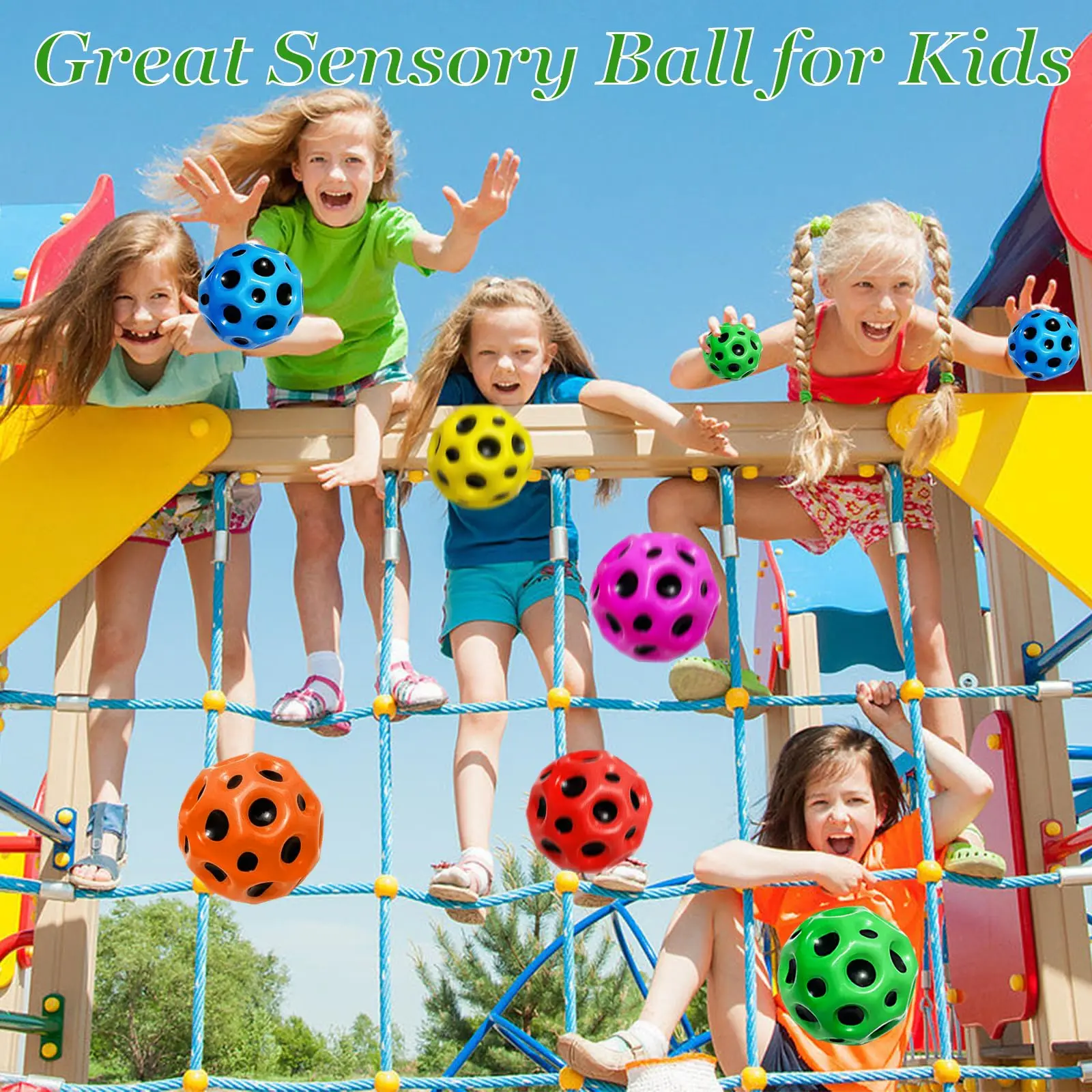Bouncy Ball Toys Super High Bouncing Space Ball PU Foam Solid Porous Pop Bouncing Ball to Improve Hand-Eye Coordination Children Toy Jumping bouncy ball toys