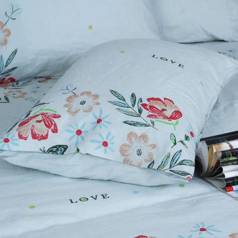 

Pure Linen Pillowcase Rain Dew Linen Print Tropical Single Pillowcase Summer Single Home Comfortable Customizable Pillowcase