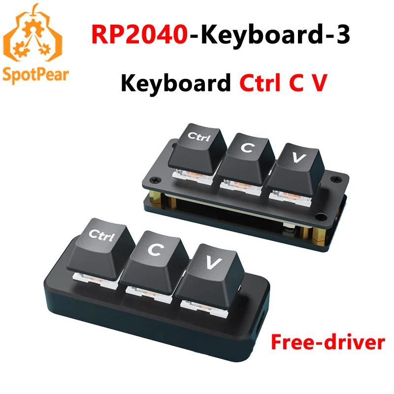 

Raspberry Pi PICO RP2040 Shortcut Keyboard Lazy Keyboard 3key Ctrl C V COPY Programmable Mechanical Keyboard