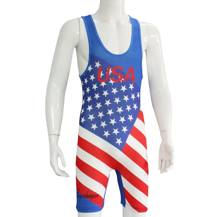 Wrestling-Singlets-Sleeveless-Running-Wear-Suit-USA-Triathlon-One-Piece ...