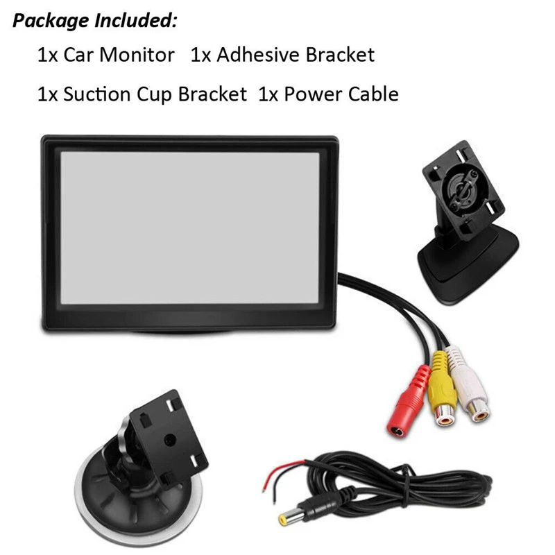 

2Pcs 5 Inch 800X480 TFT LCD HD Screen Monitor With Dual Mounting Bracket For Car Backup Camera/Rear View/DVD