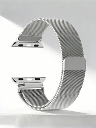 Sleek Milanese Loop Band with Detachable Connector - Unisex Bracelet - Style Design - 44 45 46 49mm S3 2 1 (Silver)