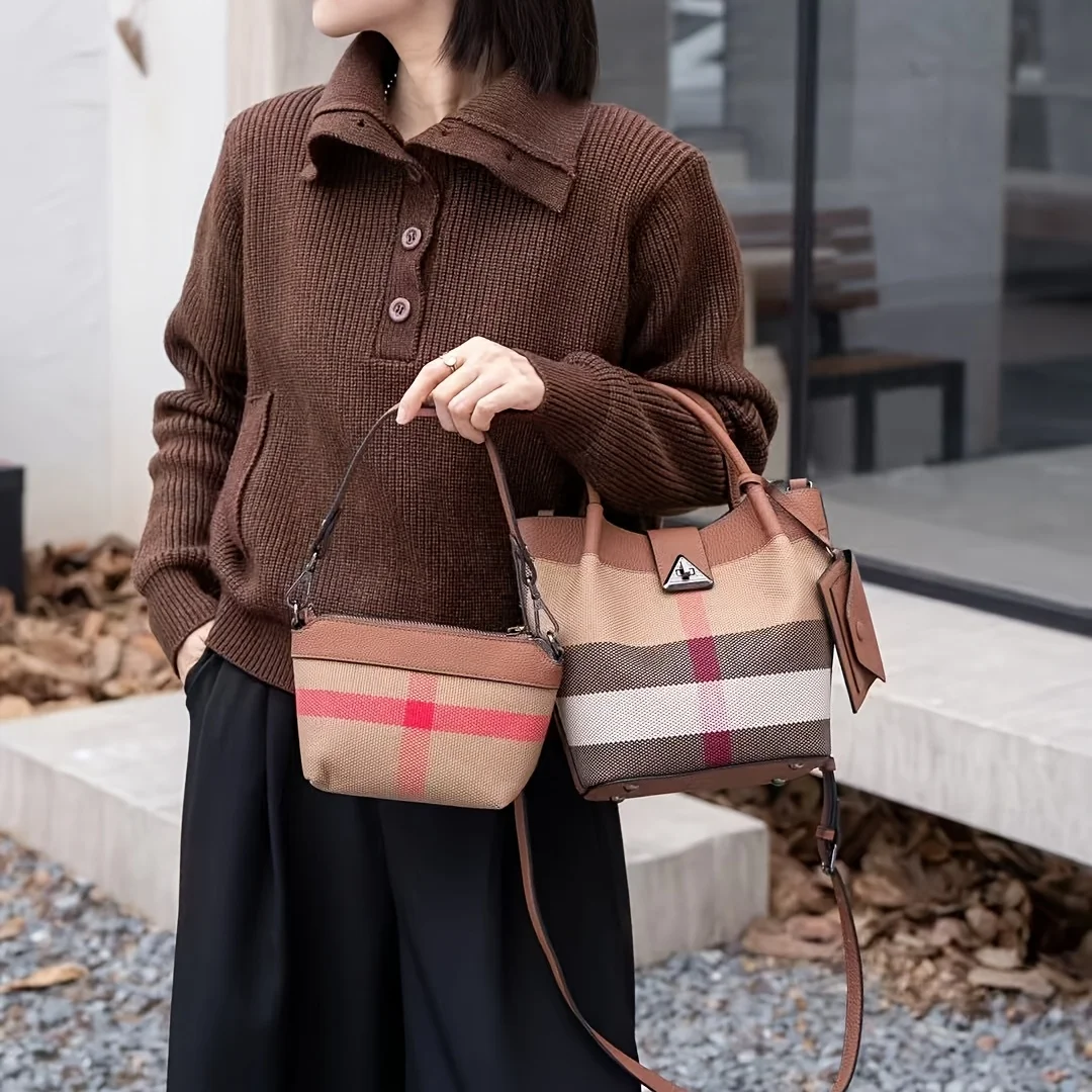 حقيبة حمل للنساء من الجلد الطبيعي حقائب كتف من الق...