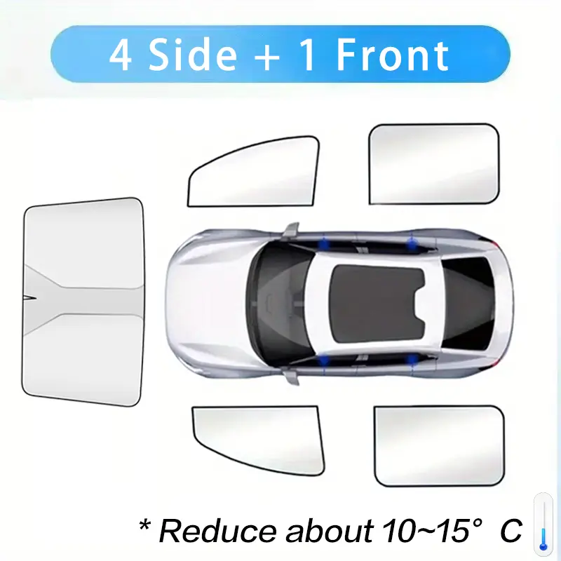 100 Blackout Windshield Sunshades Car Sun Shield Shades Sunshade Covers Summer Magnetic Side Window UV Protection Front Rear - Image 9