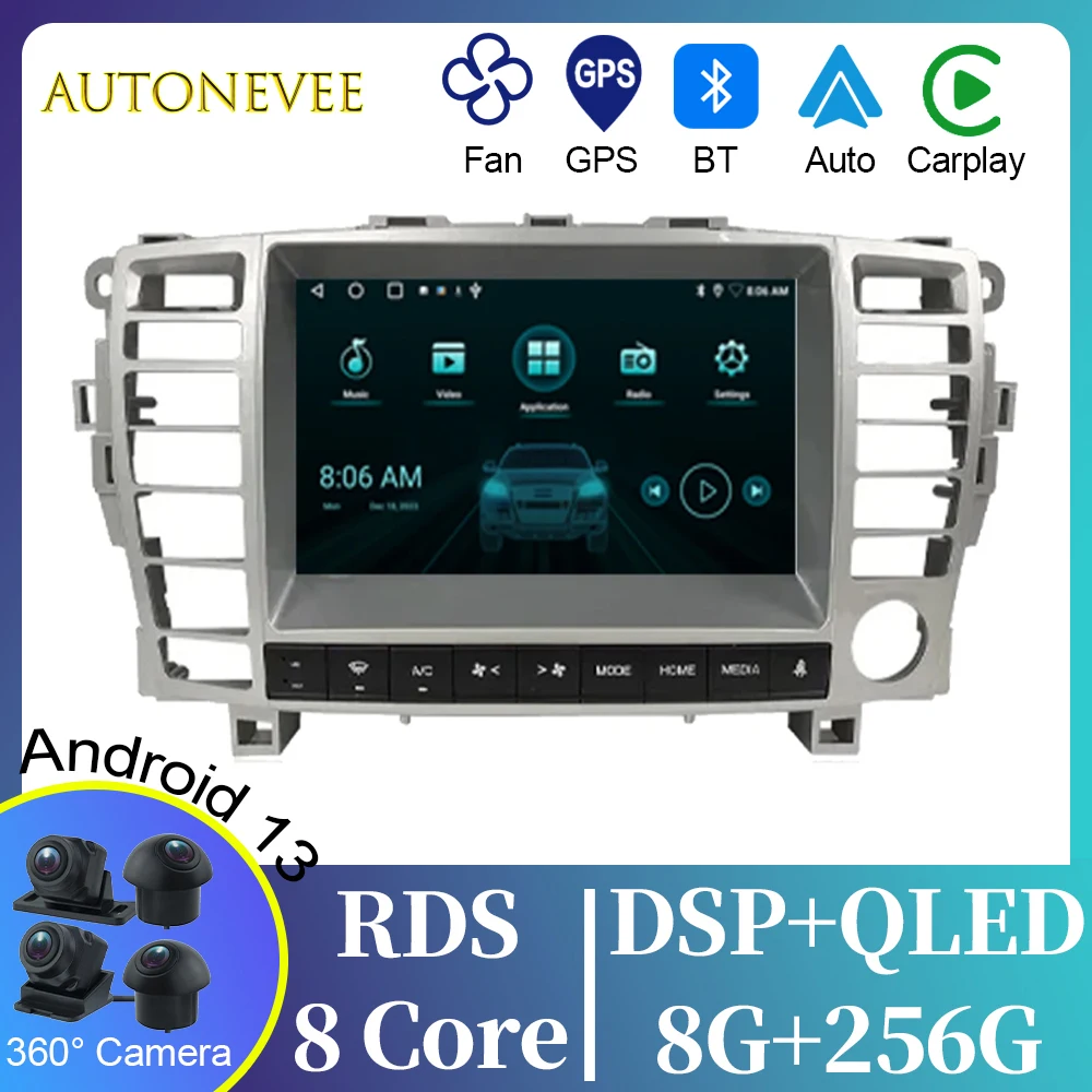 

Video Player 5G WIFI For Toyota Crown Majesta 4300cc 2003-2007 RHD Android Auto Navigation Multimedia Stereo Carplay No 2din DVD