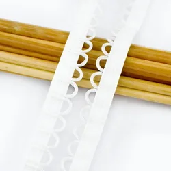 Meetee Nylon Elastic Band with U - Shape Loop and Lace Trim for DIY Sewing & Crafting (White)