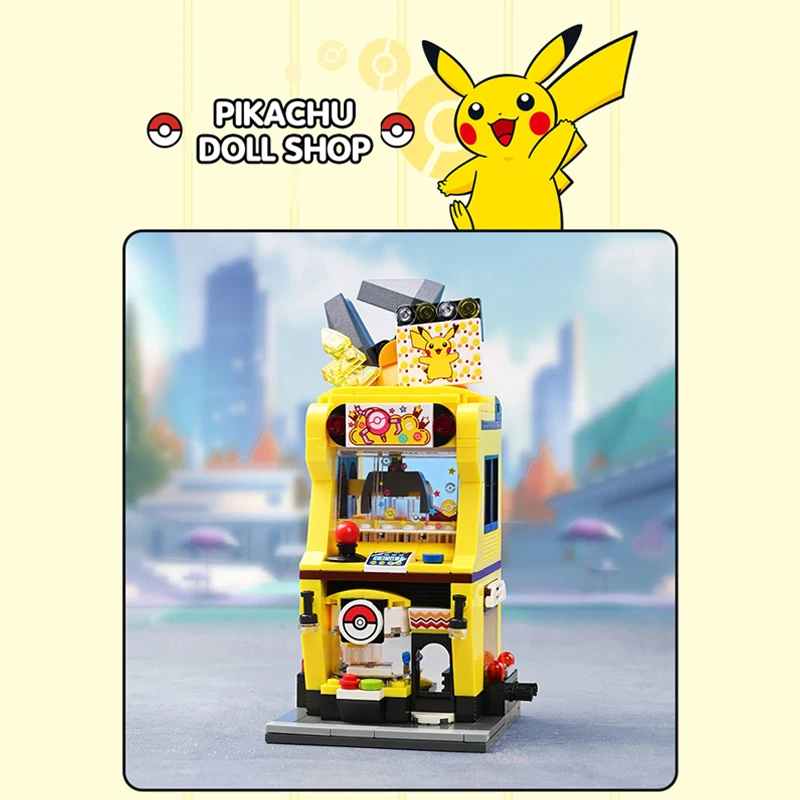 Покемон Пикачу-кран игровой магазин блоков Charizard Pikachu Сквиртл Бульбазавр Сборная модель Обучающие Детские игрушки для подарка