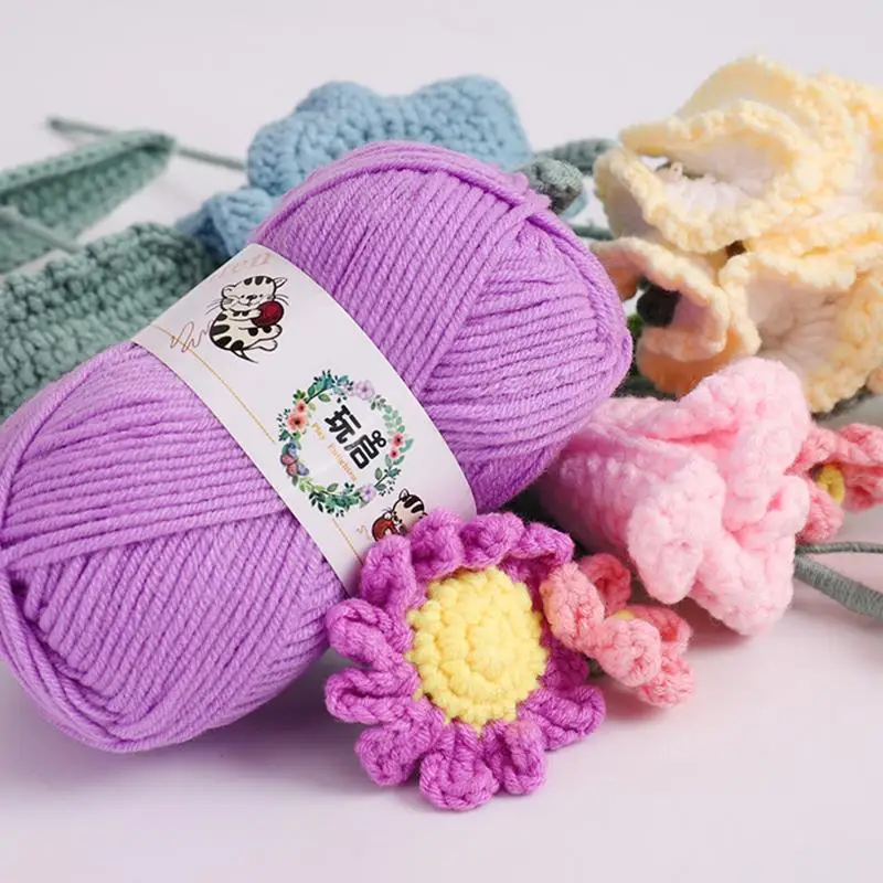 Milk Cotton Soft Knitting Yarn For Knitting & Crochet Embroidery 5Ply YarnScarf Sweater Hat Doll Craft High Quality 25g Per Roll 3