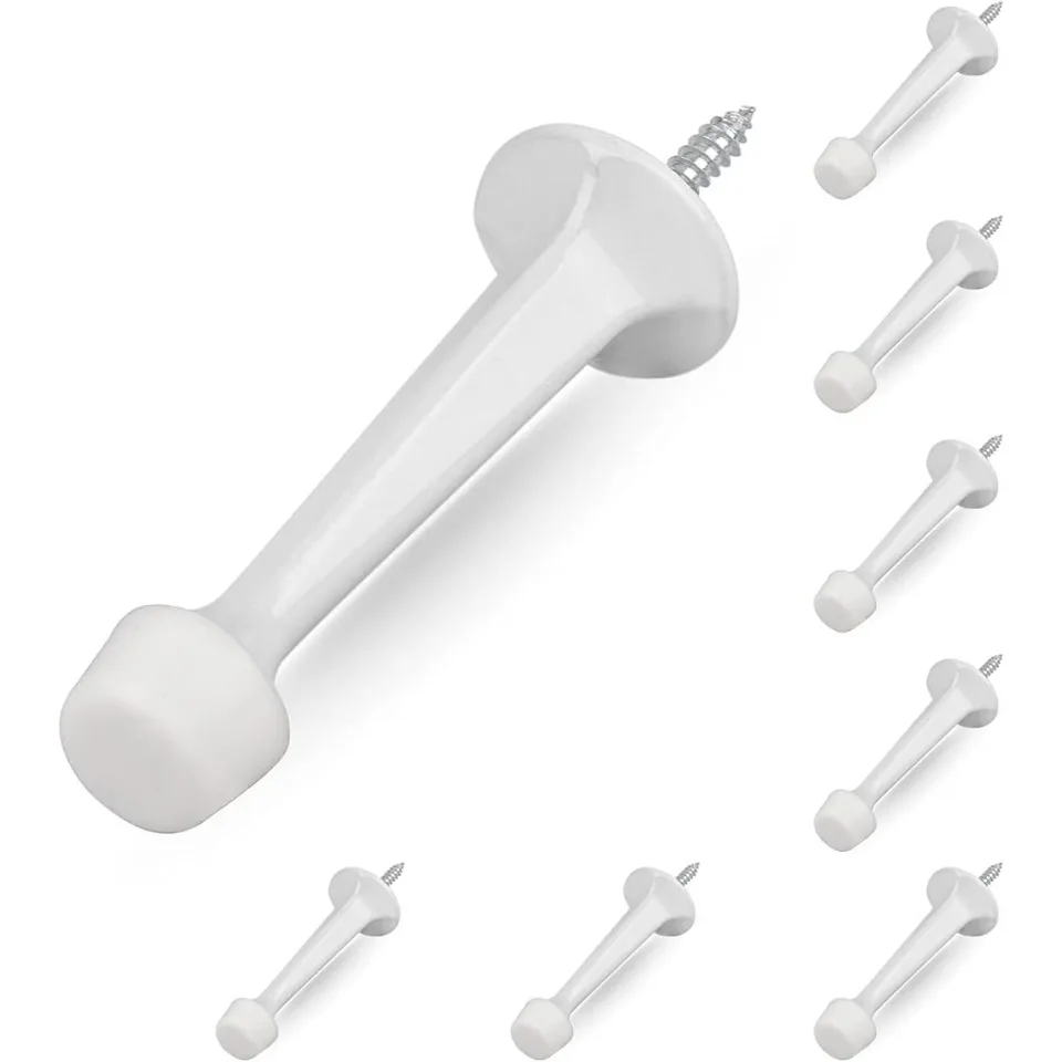8 Pack Heavy Duty Zinc Door Stops with Rubber Tips