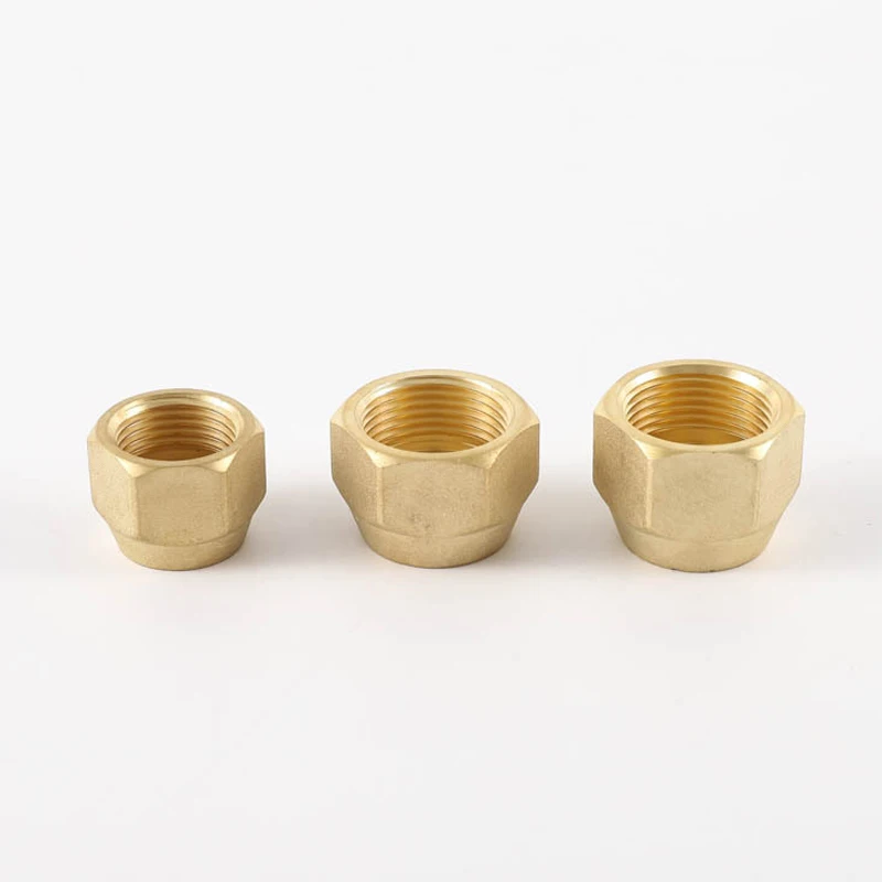 7/16"-17/16" UNF Hex Nut 45 Degree SAE 1/4" 3/8" 1/2" 5/8" 3/4" Inch Flare Pipe Fitting Adapter Air Conditioner Brass Copper