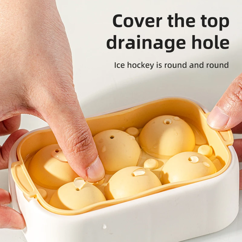 Walfos Ice Cube Molds Ice making box Easy to Fill & Release Whiskey Cubes Mold Big Round Ball Cube Trays