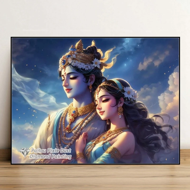 Indian Lord Radha Krishna Love Couple 5d Diy AB Diamond Painting Hinduism Religious Art Cross Stitch Mosaic Home Decor diamond painting diamond art painting kit diamond painting set