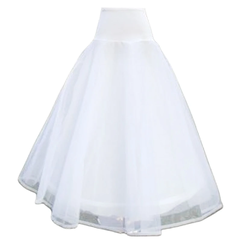 Womens A-Line 1-Hoop Fishtail Petticoat Bridal Full Length Layered Ball Gown Sli