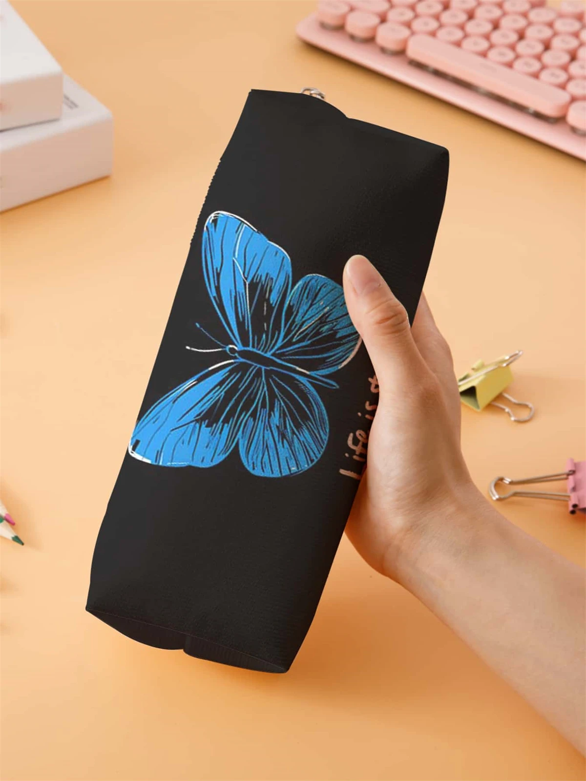 Small pencil case, large capacity pencil case, multifunctional stationery storage bag, student school organization supplies