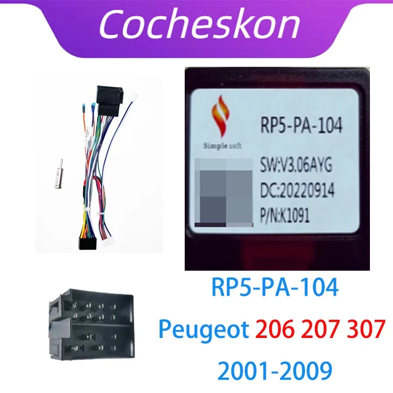 Cocheskon Car 16Pin Adattatore Per Cablaggio Canbus Box Decoder Per Peugeot 206 207 307 Rp5-Pa-104