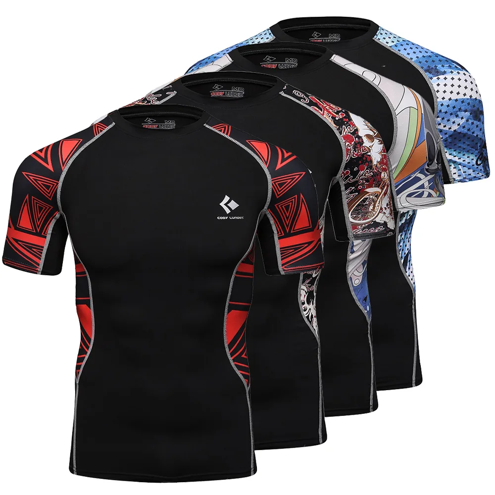 Cody Lundin Rash Guards BJJ T-shirt For Men Rashguard Grappling MMA Jiu Jitsu Shirts No Gi Sport Gym Shirt Boxing Fight Wear