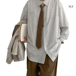 Classic Striped Retro Necktie for School and Casual Wear (For TR Brown)