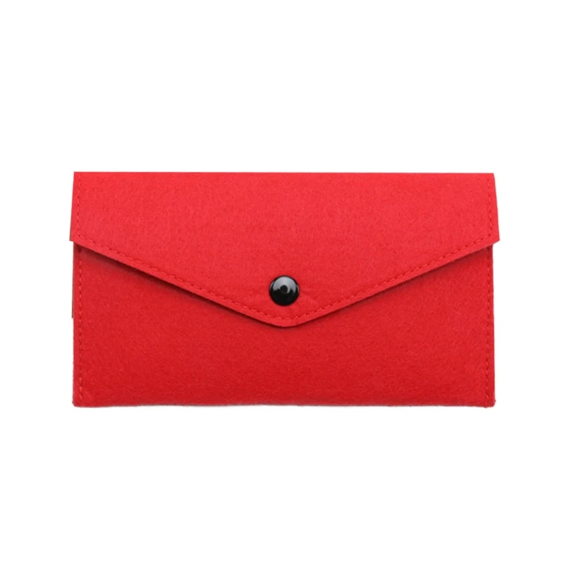 Felt Coin Wallet Women Men Purse Change Bag Credit Card Holder Solid Color