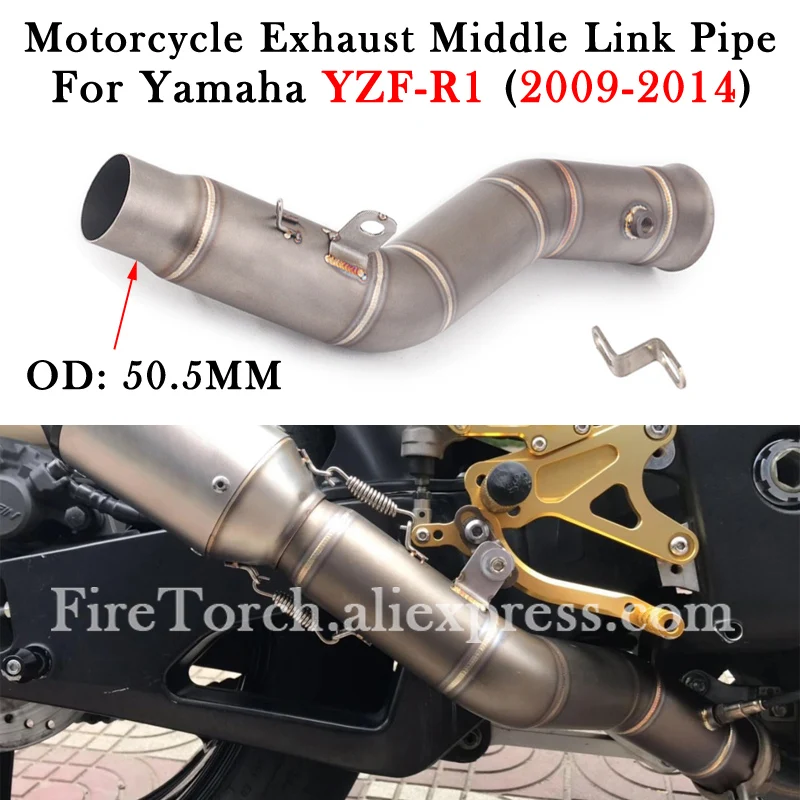 

Slip On For YAMAHA YZF-R1 R1 2009 2010 2011 2012 2013 2014 Motorcycle Exhaust System Modify 51MM GP Escape Moto Middle Link Pipe