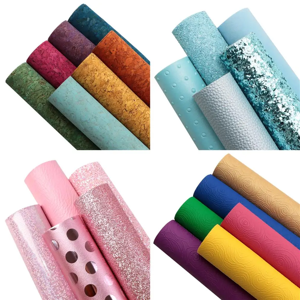 20*33cm Velvet Solid Color Double Sided Faux Leather Sheet For Bows Earrings Handbag DIY Handmade Vinyl