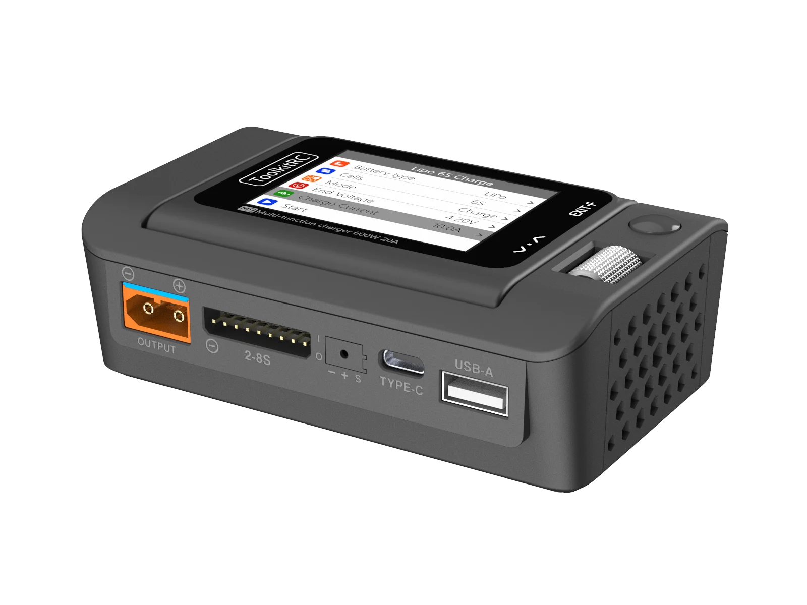 ToolkitRC M9 USB 고속 충전 DC 스마트 충전기, 1-8S Lipo LiHv LiFe 배터리용 오디오 기능 포함, 화면 각도 조절 가능, 600W
