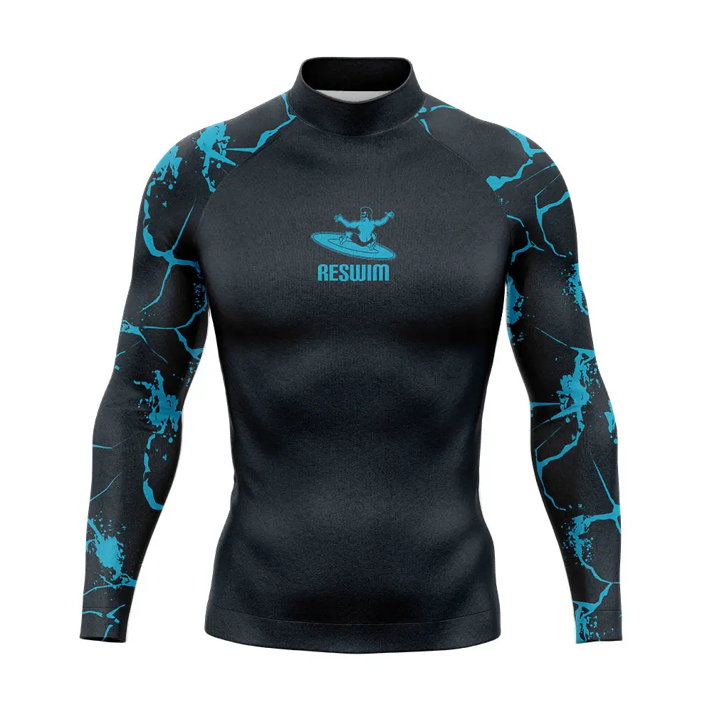 New Men's Swimsuit Rash Guard Long Sleeve Surfing Shirt UPF 50 Swimwear All Time T-Shirt Sportwear Surf Diving Clothes Rashguard 4