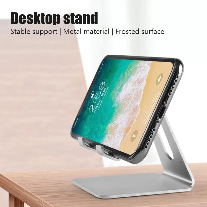 Mobile Phone Holder Stand Desktop Cell phone Bracket Metal Material Smartphone Support for Tablet Xiaomi iPhone Huawei Anti-Slip