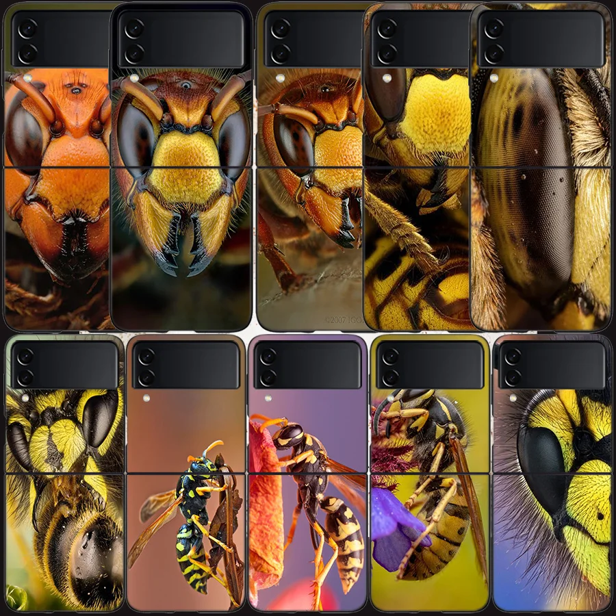 Killer Wasp Wasp Custodia Per La Popolazione Per Samsung Galaxy Z Flip 3 Flip 5 4 5G Cover Rigida Nera Per Cellulare Samsung Z Flip 5 5G Luxury