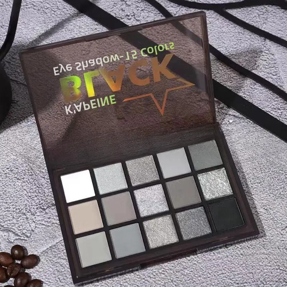 Eye Shadow Eye Shadow Plate 15 Colors Smokey Black Eyeshadow Palette Dark Grey Shimmer Matte Eye Shadow Pallet Smokey Eyeshadow for Eyes Makeup