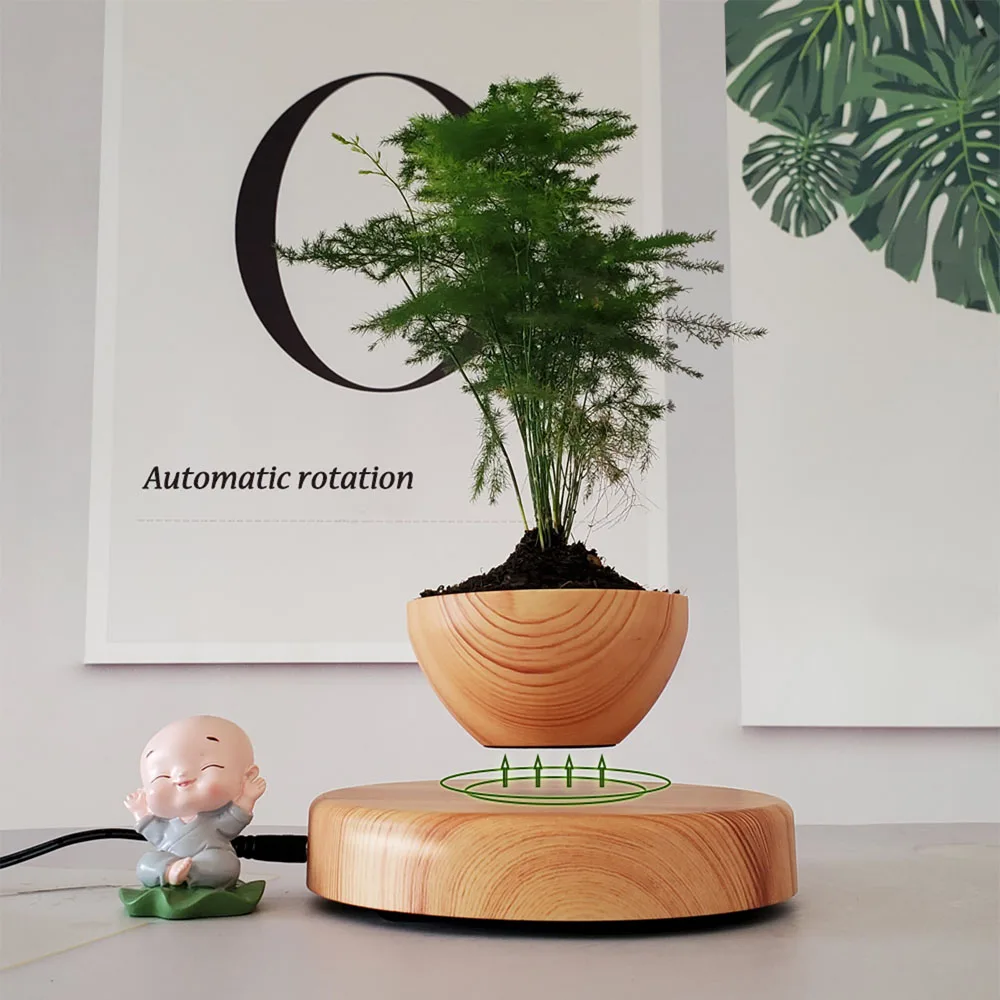 ceramic pots near me Levitating Air Bonsai Pot Rotation Flower Pot Planters Magnetic Suspension Floating Pot Potted Plant Home Without plants plastic flower pots