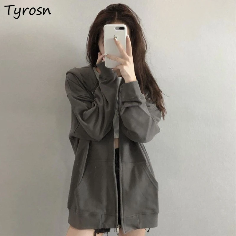 

Hoodies Women Design All-match Leisure Loose Simple Spring Korean Style Sporty Students Tender Retro Elegant Outwear Harajuku