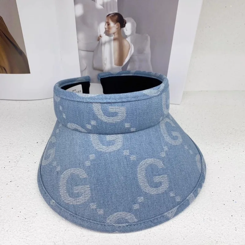 Designer Brand Men's and Women's Spring and Summer Denim Empty Top Casual Sunshade Hat Sunscreen Cap 모자 Gorras Кепка Casquette