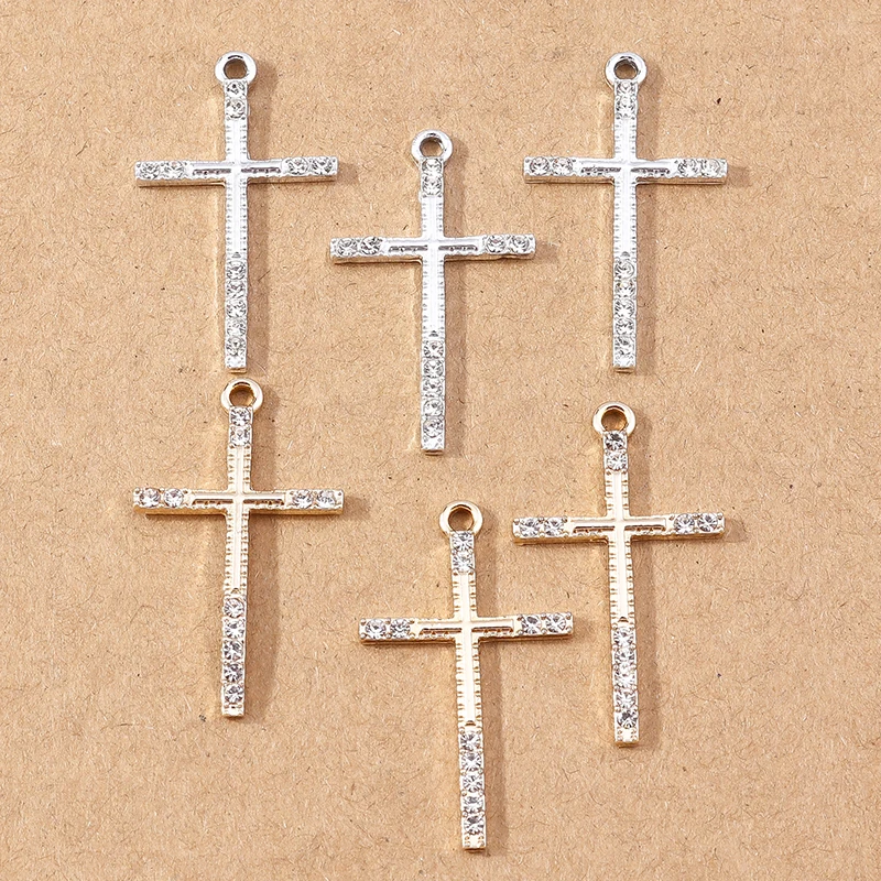 10 stücke Kristall Kreuz Charms Jesus religiösen Anhänger Charme für Schmuck Herstellung Ohrringe Halsketten Zubehör DIY Lieferungen – Detail 11