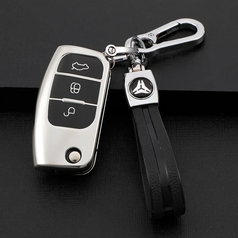 Key Case Car TPU Folding Key Cover Bag Shell Keychain Protector for Ford Focus 2 MK2 Fiesta Mondeo Galaxy Falcon Territory Ecosport