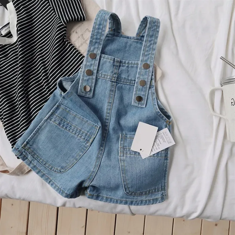 Children Overalls Pants Summer Autumn Boy's Jeans Suspenders Shorts Girl's Strap Pants