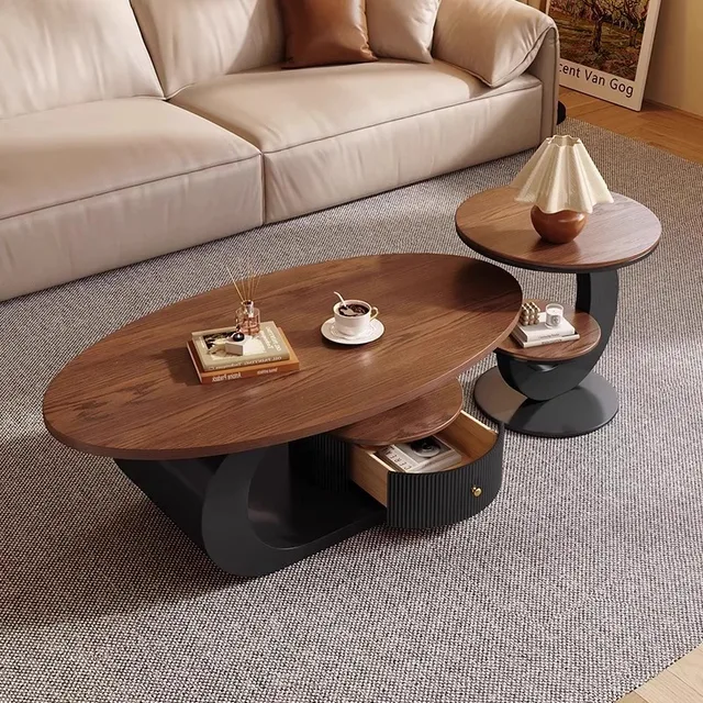 Table basse en bois de noyer, une lumière de luxe et sensation haut de gamme, Table de nouveau Style, design pour petite pièce, meubles chinois français 1