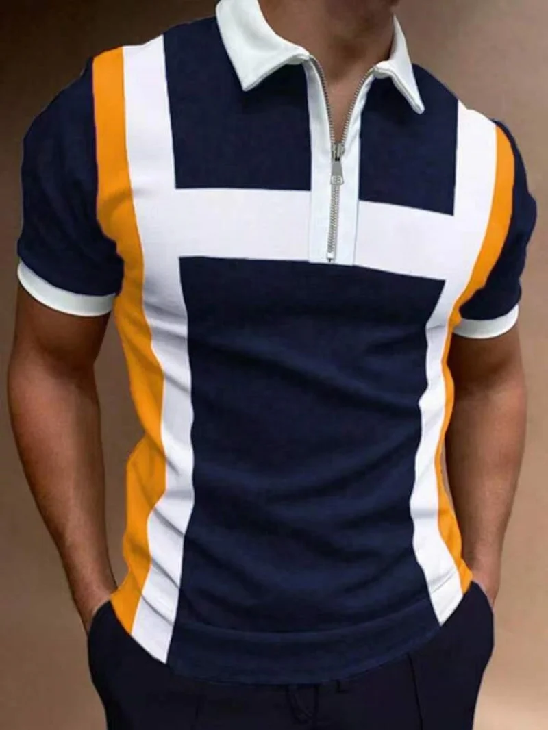 

2024 Summer New Men's Short Sleeve POLO Shirt Cool Breathable Digital Printing POLO Shirt Business Casual Men's Clothing Top