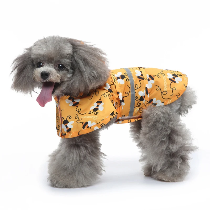 Four-legged Raincoat With Hood For Dogs
