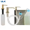 ULA Gold Kitchen Sink Liquid Soap Dispenser Liquid Soap Bottle Sink Mount Stainless Steel Head Hand Press Dispenser Bottle 1