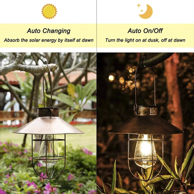 Retro Solar Lamp Vintage Camping Lantern with Tungsten Bulb Outdoor  Waterproof Hanging Light Tent Light Garden Yard Decoration - AliExpress