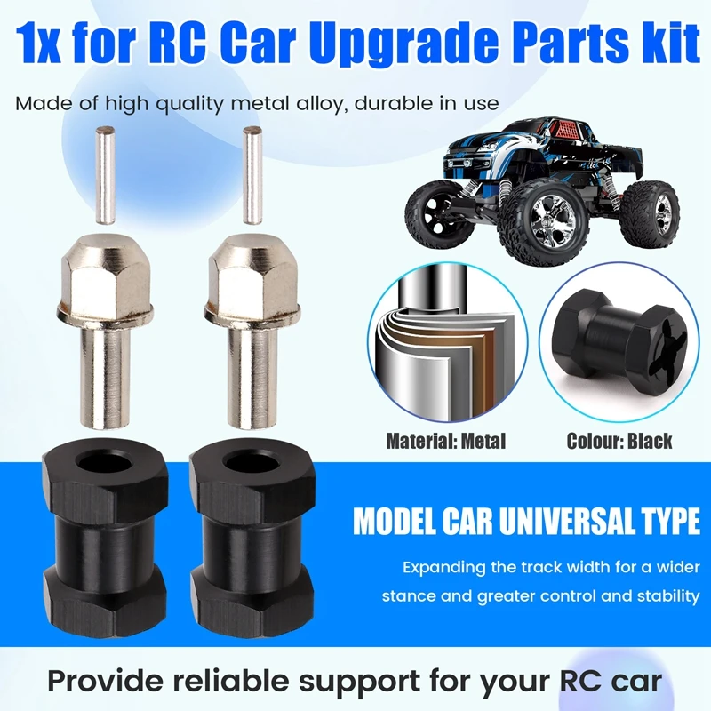 4Pcs Aluminum 12Mm Hex Wheel Hub Drive Adaptor Extension Combiner Coupler For 1/10 RC Car Crawler SCX10 D90