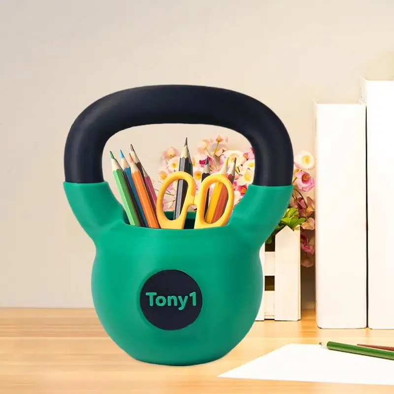 Kettlebell Pencil Holder Kettlebell Shape Pencil Holder Cup Fun Desk Accessories For Women Men Adults Fitness Enthusiasts 2