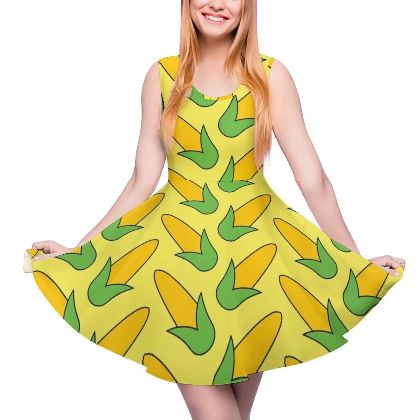 

Женское винтажное платье без рукавов, платье с кукурузными занавесками, лето 2024