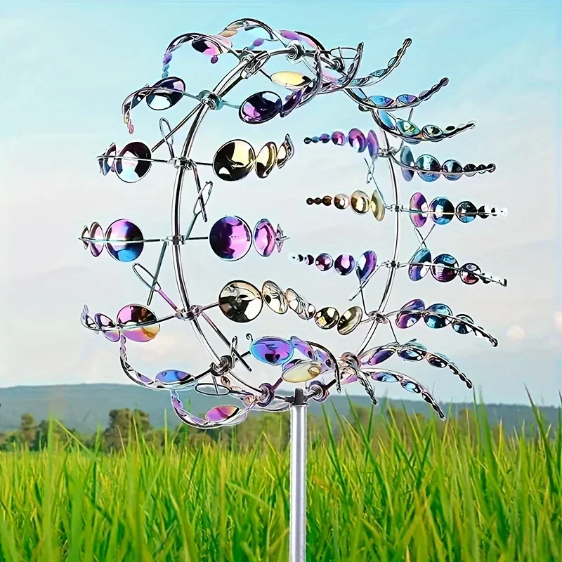 Creative Courtyard Garden Lawn Decoration Unique Wind Collector Magical Kinetic Energy Metal Windmill Rotator garden art decor windmill toys garden windmill