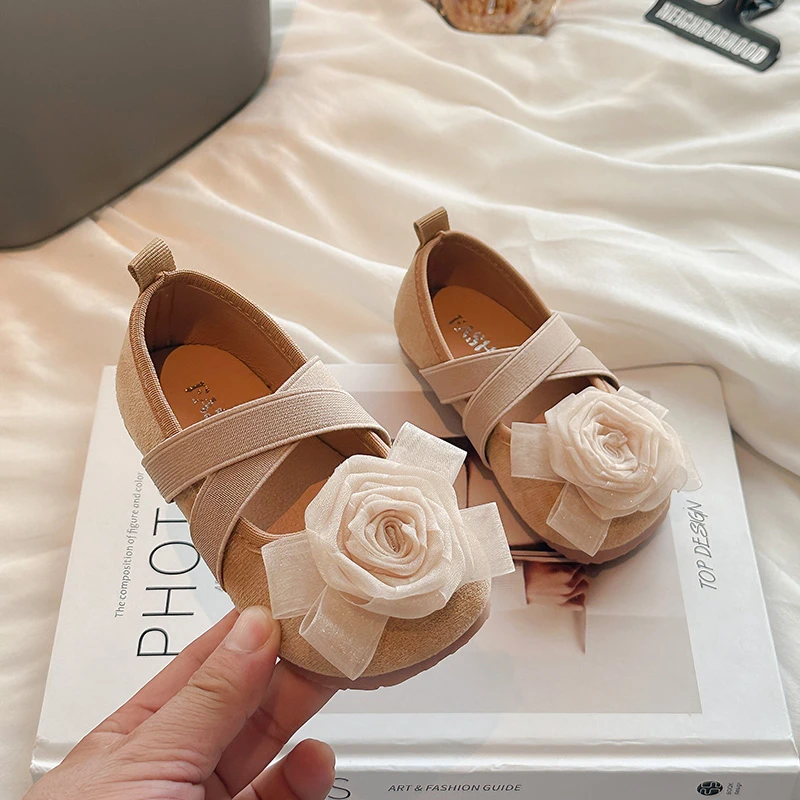 Girls Flats Slip-on Moccasins with Sweet Flowers