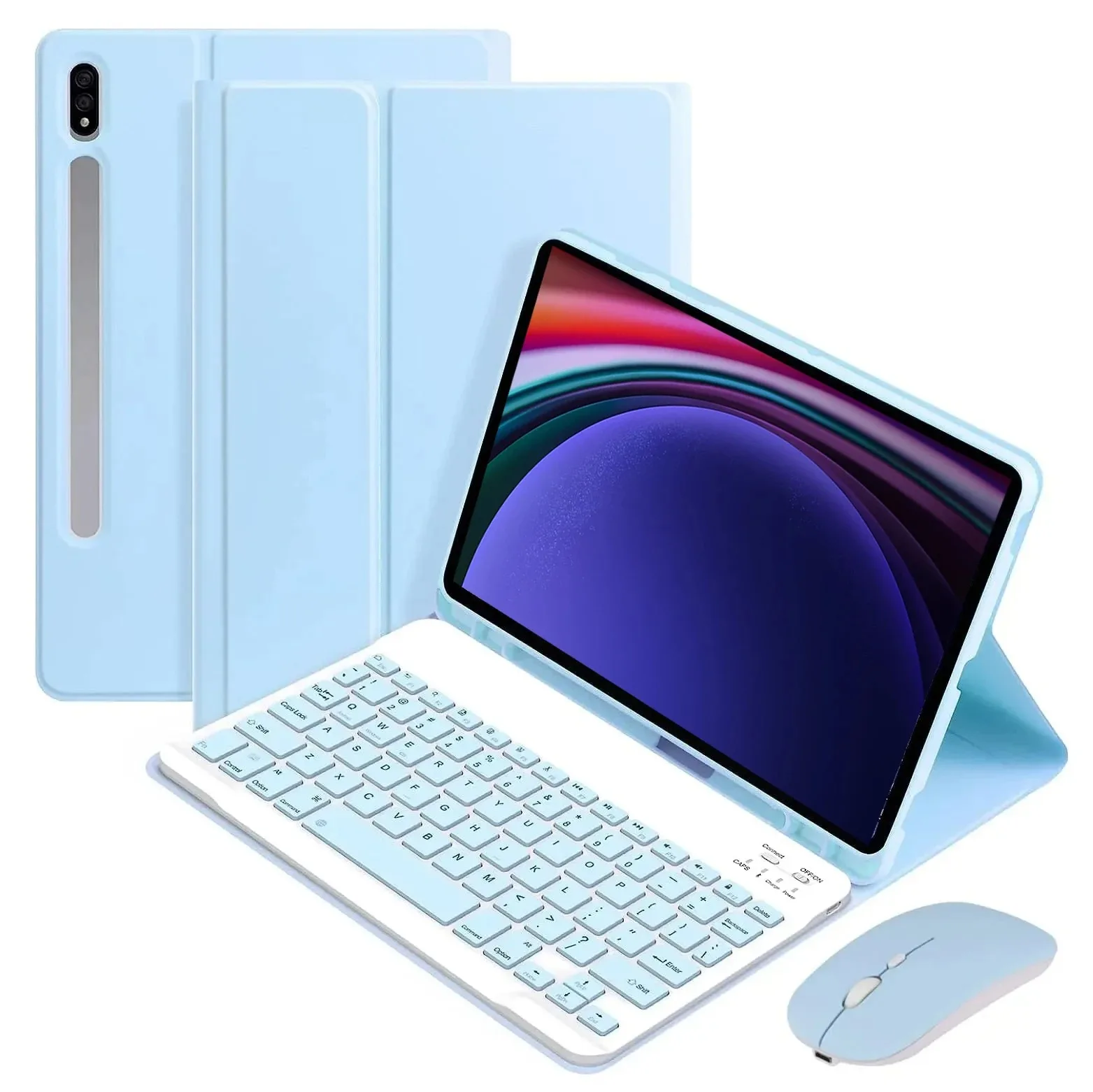 Wireless Bluetooth Keyboard with Leather Case Cover for 8.7-Inch Tablets (2023)