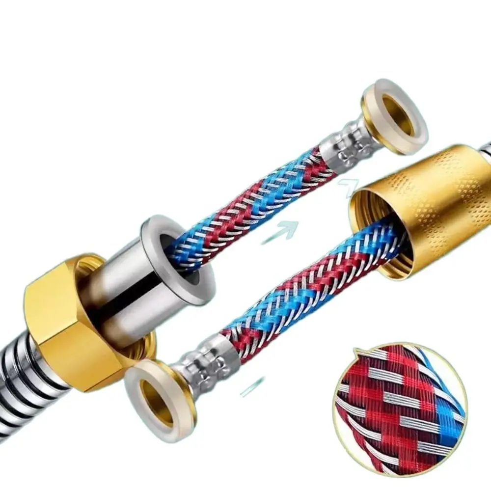 Professional 150cm Pull Out Shower Hose Telescopic Kitchen Faucet Hose Replacement Stainless Steel Basin Water Tube Bathroom