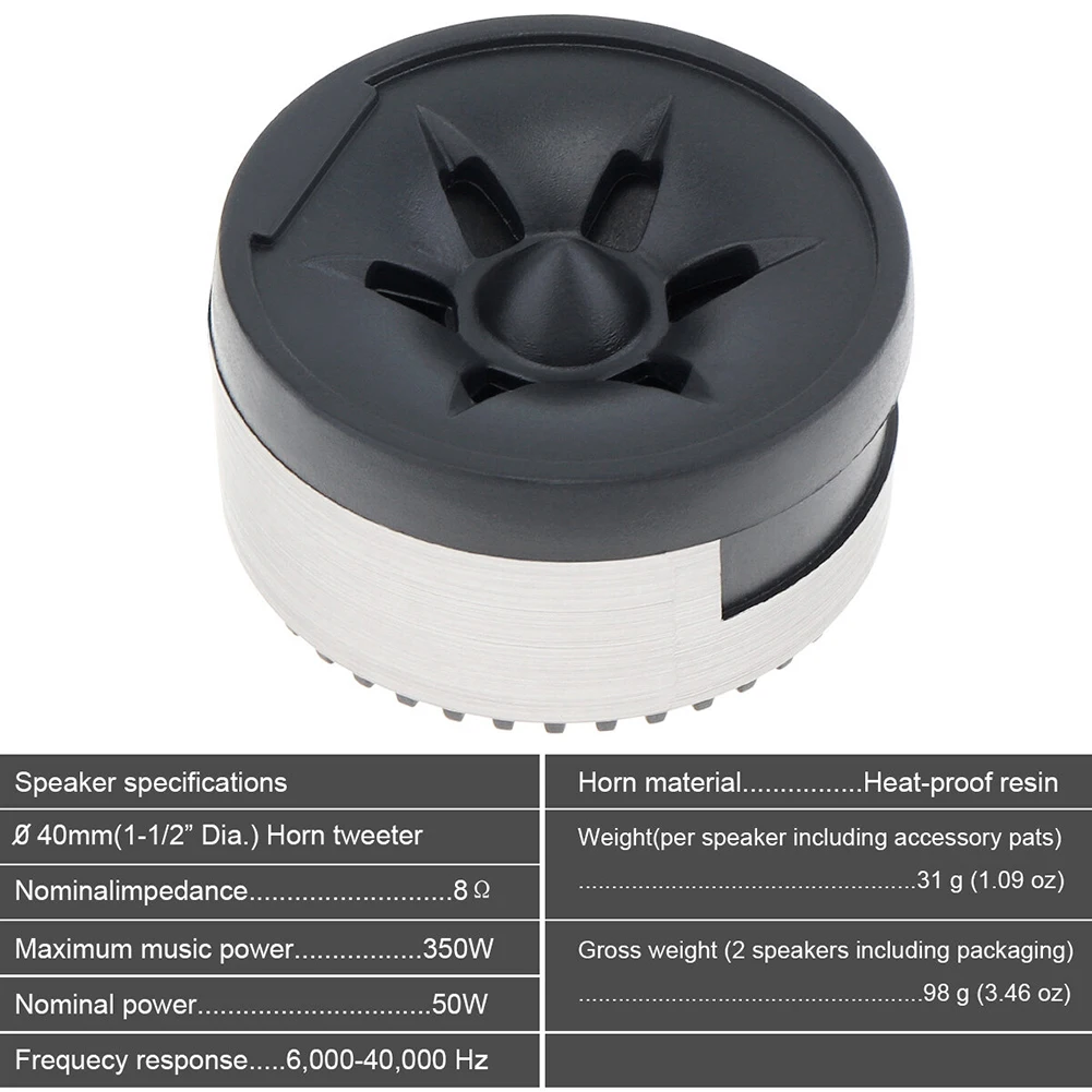 Speaker Tweeter 2pcs 350W Car Speaker Audio Tweeter 91dB Loudspeaker Automobile Audio Systems Accessories 12V Super Power Sound